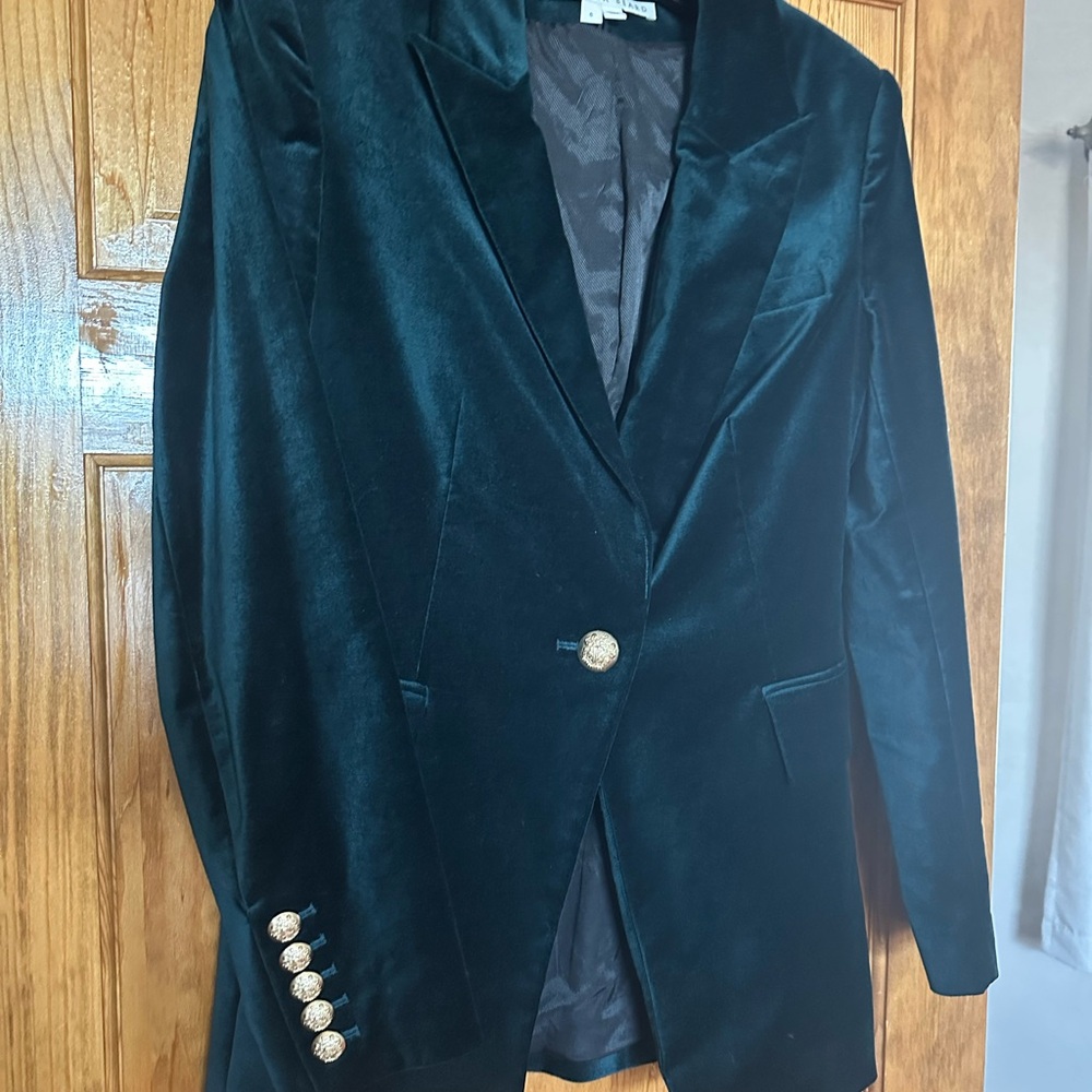 Veronica Beard Emerald Green Velvet Blazer